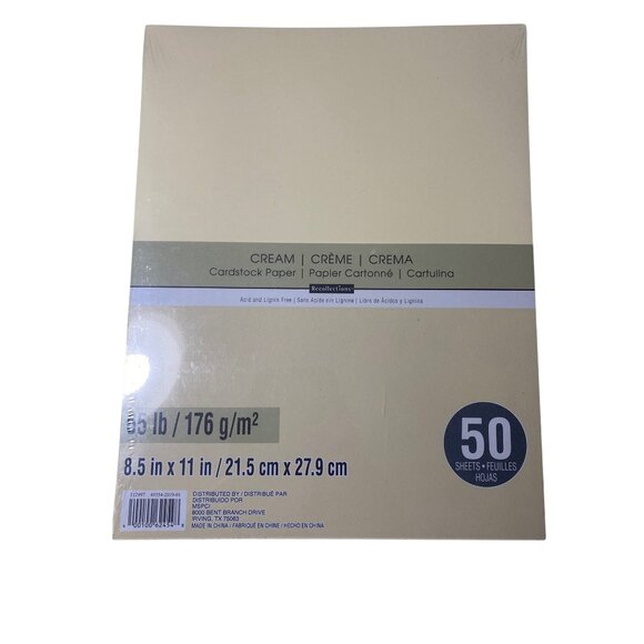 Recollections Cream Cardstock Paper 8.5" x 11" 65lb 176g/m² Pack Of 50 Acid-Free - Picture 3 of 5